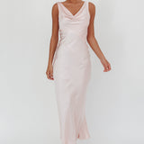 Good Intentions Cowl Neck Open Back Maxi Dress Pink