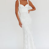 Autumn Moon Strappy Back Maxi Dress Textured White