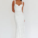 Autumn Moon Strappy Back Maxi Dress Textured White