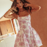Courting Cami Strap Mini Dress Floral Pink