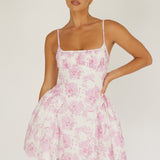 Courting Cami Strap Mini Dress Floral Pink