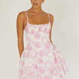 Courting Cami Strap Mini Dress Floral Pink