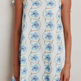 Annalee Tied Shoulder Mini Dress Floral Blue
