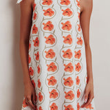 Annalee Tied Shoulder Mini Dress Floral Orange