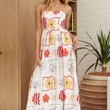 Newbury Cami Strap Maxi Dress Flowers White