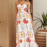 Newbury Cami Strap Maxi Dress Flowers White
