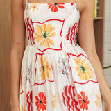 Newbury Cami Strap Maxi Dress Flowers White