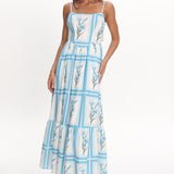Newbury Bow Back Maxi Dress Floral Blue