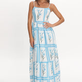 Newbury Bow Back Maxi Dress Floral Blue