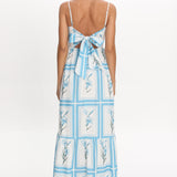 Newbury Bow Back Maxi Dress Floral Blue
