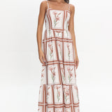 Newbury Bow Back Maxi Dress Floral Chocolate