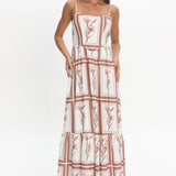 Newbury Bow Back Maxi Dress Floral Chocolate