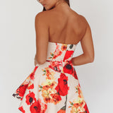 Minnesota Strapless Mini Dress Floral Red