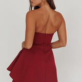 Minnesota Strapless Mini Dress Wine