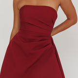 Minnesota Strapless Mini Dress Wine