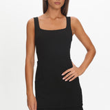 Lili Pleat Hem Mini Dress Black