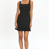 Lili Pleat Hem Mini Dress Black