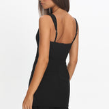 Lili Pleat Hem Mini Dress Black