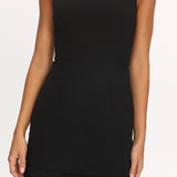 Lili Pleat Hem Mini Dress Black