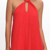 Cheer Twist Halterneck Maxi Dress Red