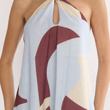 Mireille Backless Halter Maxi Dress Print Chocolate
