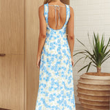 Made For You Scoop Back Maxi Dress Floral Blue