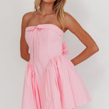 Angel Girls Bow Back Mini Dress Pink