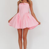Angel Girls Bow Back Mini Dress Pink