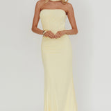 Truth Be Told Reverse Halter Maxi Dress Butter