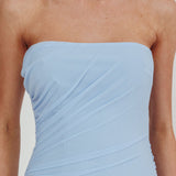 Truth Be Told Reverse Halter Maxi Dress Blue