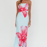 Truth Be Told Strapless Maxi Dress Blue