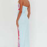 Truth Be Told Strapless Maxi Dress Blue
