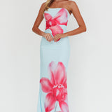 Truth Be Told Strapless Maxi Dress Blue