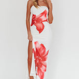 Truth Be Told Strapless Maxi Dress White