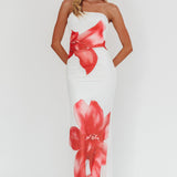 Truth Be Told Strapless Maxi Dress White