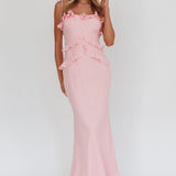 On A Roll Frill Trim Maxi Dress Pink