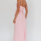 On A Roll Frill Trim Maxi Dress Pink