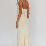 On A Roll Frill Trim Maxi Dress Yellow