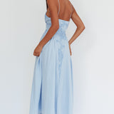 Serifine Floral Embellished Maxi Dress Blue