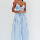 Serifine Floral Embellished Maxi Dress Blue