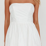 Anushka Strapless Empire Maxi Dress Jacquard White