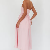 Get My Attention Halterneck Maxi Dress Pink