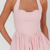 Get My Attention Halterneck Maxi Dress Pink