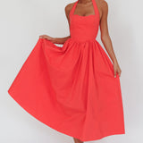 Get My Attention Halterneck Maxi Dress Red