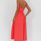 Get My Attention Halterneck Maxi Dress Red
