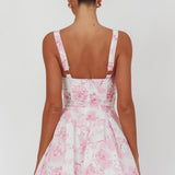 Get My Attention Off-Shoulder Mini Dress Floral Pink