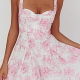Get My Attention Off-Shoulder Mini Dress Floral Pink