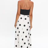 Get My Attention Halterneck Maxi Dress Polka Dot Black