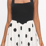 Get My Attention Halterneck Maxi Dress Polka Dot Black