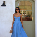Take It All Cami Strap Midi Dress Light Blue